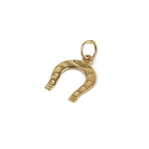 18k solid gold horseshoe pendant